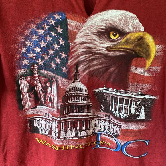Washington DC Gildan T Shirt Heavy Cotton Graphic Short Sleeve Medium USA Womens - Picture 4 of 11